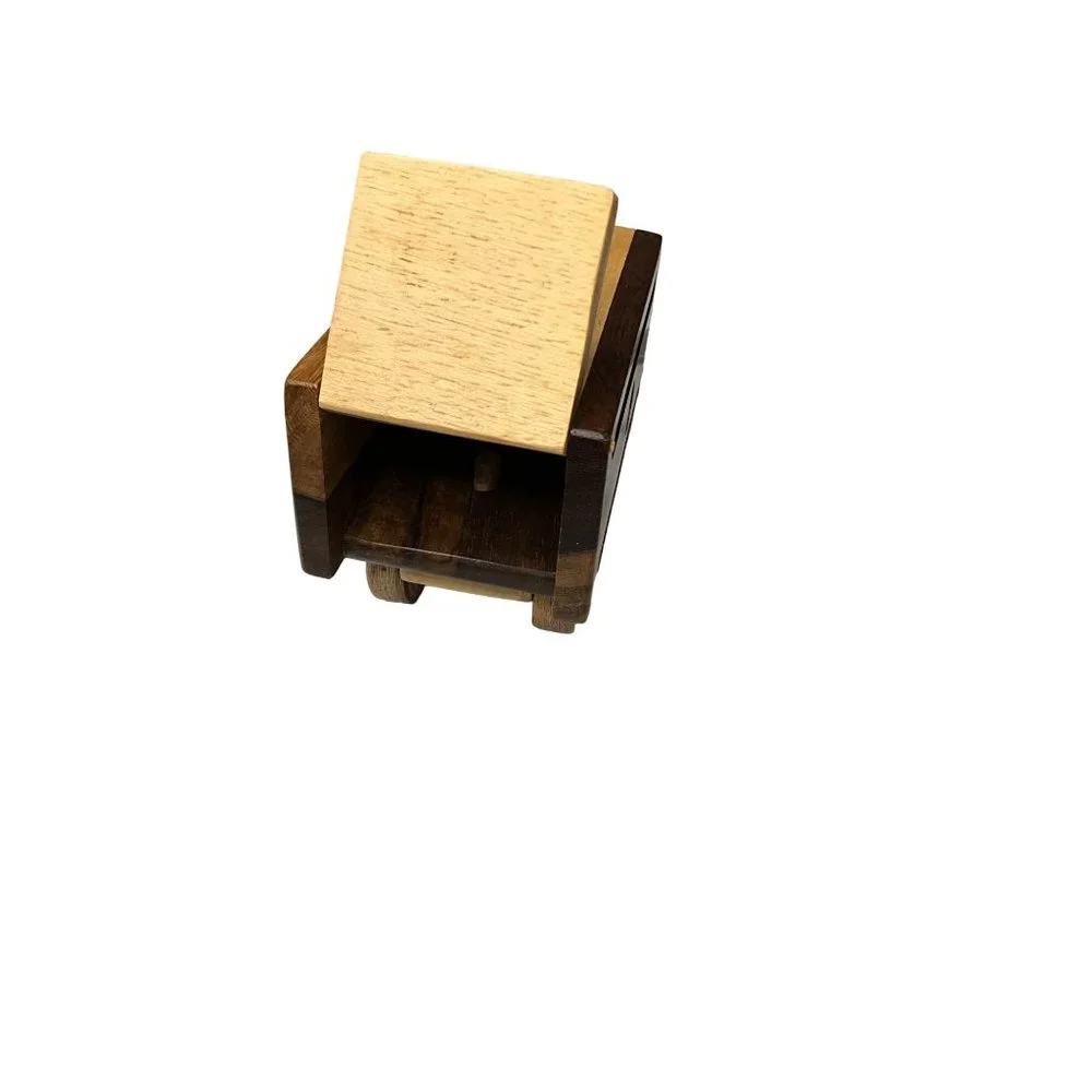 Wood Cargo Truck with‎ working rear door rolling wheels Hajito